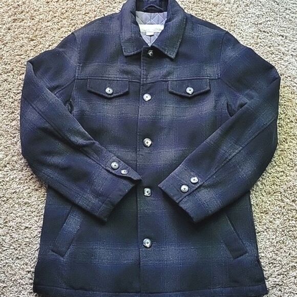 Utex Wool Blend Men's Plaid Coat Jacket Size M